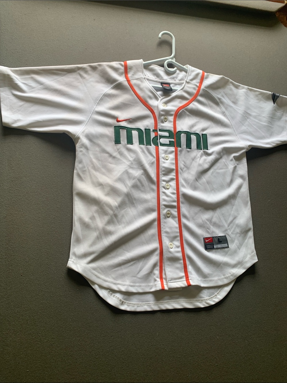 Vintage NCAA MIAMI HURRICANES AUTHENTIC BASEBALL JERSEY NIKE SIZE L - Picture 5 of 13